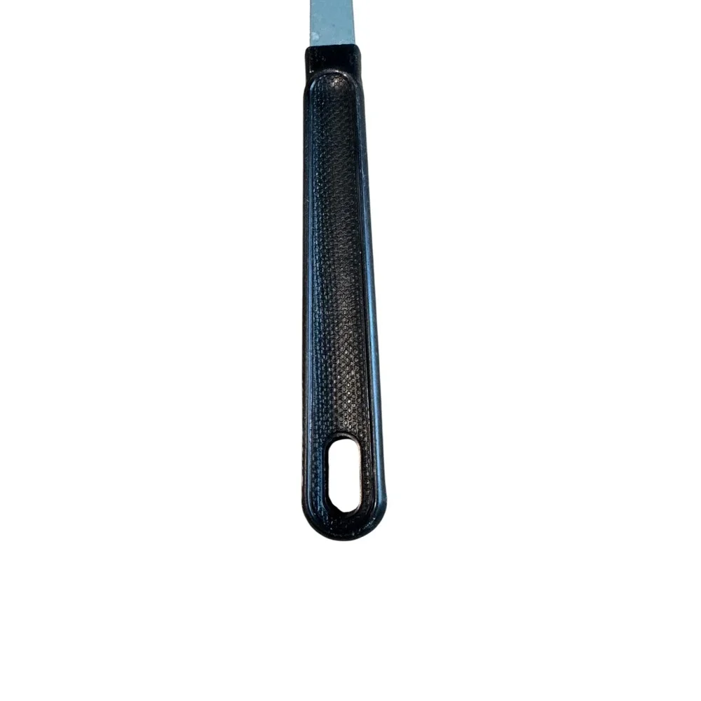Vintage EKCO USA Stainless Steel Meat Carving Fork Black Textured Handle 10 inch